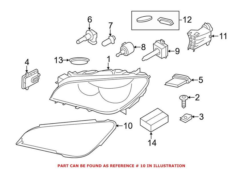 BMW Headlight Seal - Passenger Right 63117225238